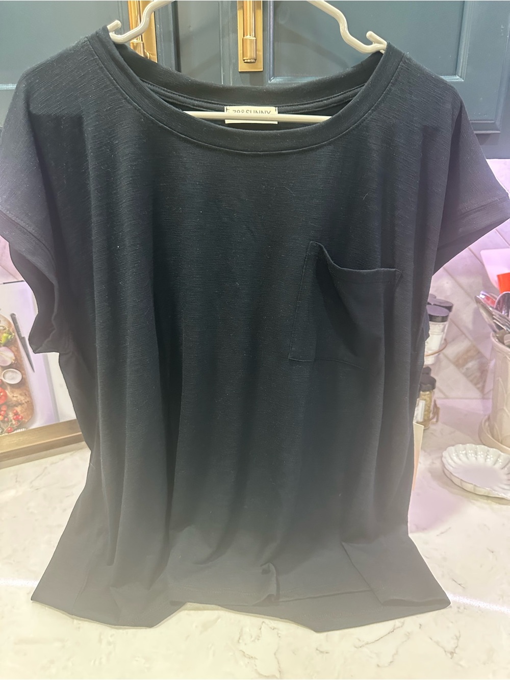 78&Sunny Black Capped Sleeve Top NWT Sz XL